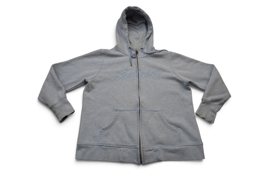 Carhartt Hoodie Youth XL 16-18 Blue Full Zip Fleece Sweatshirt Logo Full Zip